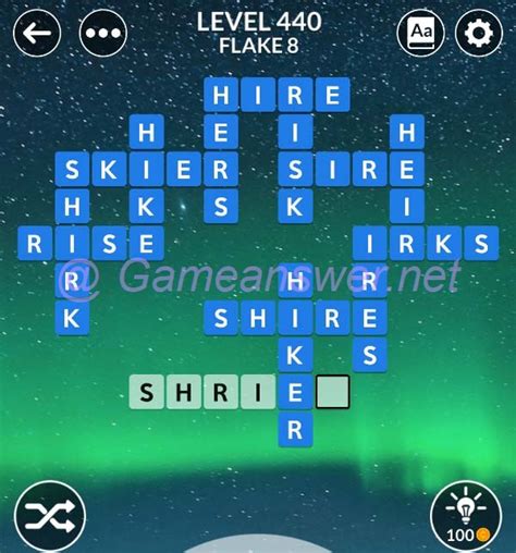 Wordscapes Level 440 [Answers, Cheats and Solutions].